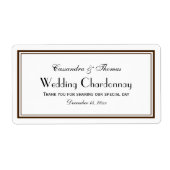 Elegant Bruin Ingelijste H Wijnfles Etiket (Voorkant)