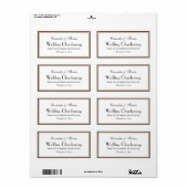 Elegant Bruin Ingelijste H Wijnfles Etiket (Full Sheet)