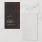 Elegant bruin leder look Professional Classic Visitekaartje (Voorkant / Achterkant)
