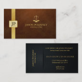 Elegant Bruin Leer en Gouden Advocaat Visitekaartje (Voorkant / Achterkant)