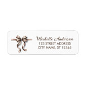Elegant bruin lint strik retouradreslabel etiket (Voorkant)