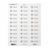 Elegant bruin lint strik retouradreslabel etiket (Full Sheet)