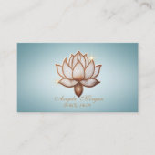 Elegant Bruin Lotus Bloem Blauw Visitekaartje (Voorkant)