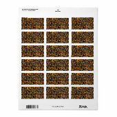 Elegant bruin luipspillen Wild Animal Glam Etiket (Full Sheet)