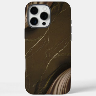 Elegant bruin marmer met abstract ontwerp iPhone 16 pro max hoesje