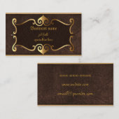 Elegant bruin met gouden zelfstandigen visitekaartje (Voorkant / Achterkant)