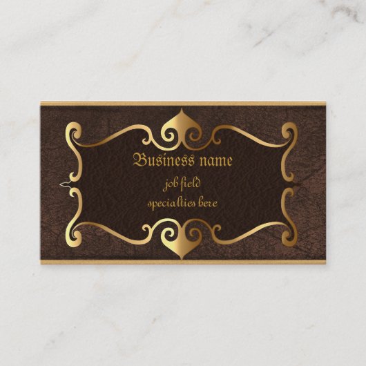 Elegant bruin met gouden zelfstandigen visitekaartje (Voorkant)