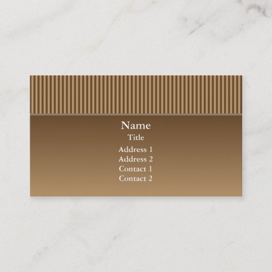 Elegant bruin met strepen visitekaartje (Voorkant)