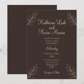 Elegant bruin minimalistisch design kaart (Voorkant / Achterkant)