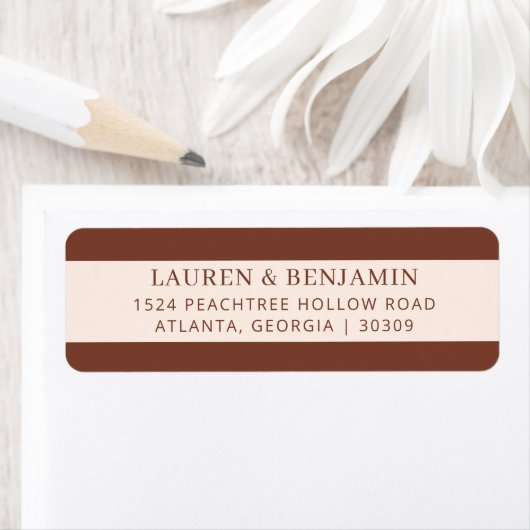 Elegant Bruin Minimalistisch Etiket (Insitu)