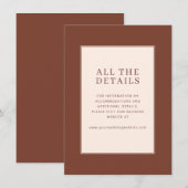 Elegant Bruin Minimalistisch Informatiekaartje (Voorkant / Achterkant)