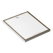 Elegant bruin monogram met twee randen notitieblok (Schuin)