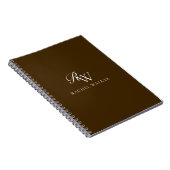 Elegant bruin monogram notitieboek (Rechterzijde)