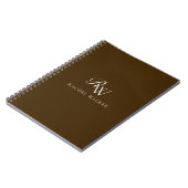 Elegant bruin monogram notitieboek (Linkerzijde)