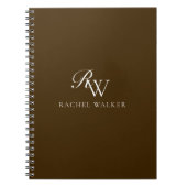 Elegant bruin monogram notitieboek (Voorkant)