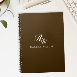 Elegant bruin monogram notitieboek