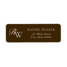 Elegant bruin monogram retouradres