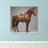 Elegant bruin paard canvas afdruk (Insitu (Houten vloer))