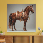 Elegant bruin paard canvas afdruk (Insitu (Woonkamer))