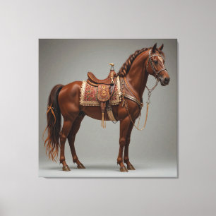Elegant bruin paard canvas afdruk