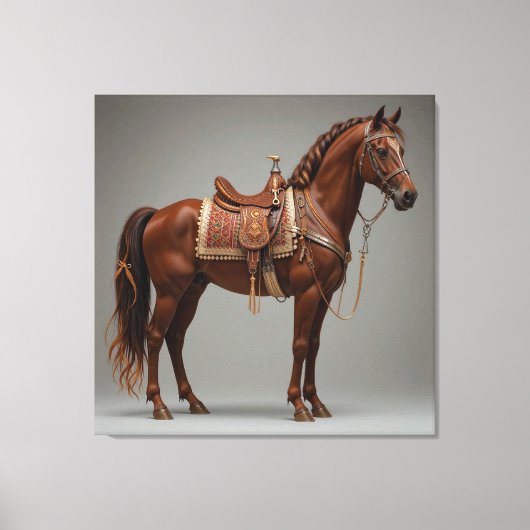Elegant bruin paard canvas afdruk (Voorkant)