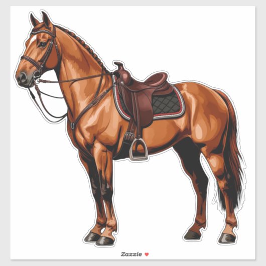Elegant bruin paard sticker (Vel)