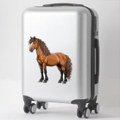 Elegant bruin paard sticker (Koffer)