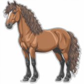 Elegant bruin paard sticker (Voorkant)