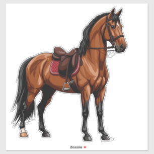 Elegant bruin paard sticker