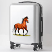 Elegant bruin paard sticker (Koffer)