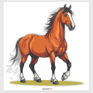 Elegant bruin paard sticker
