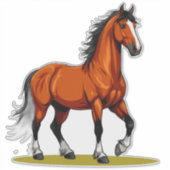 Elegant bruin paard sticker (Voorkant)