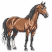 Elegant bruin paard sticker (Voorkant)