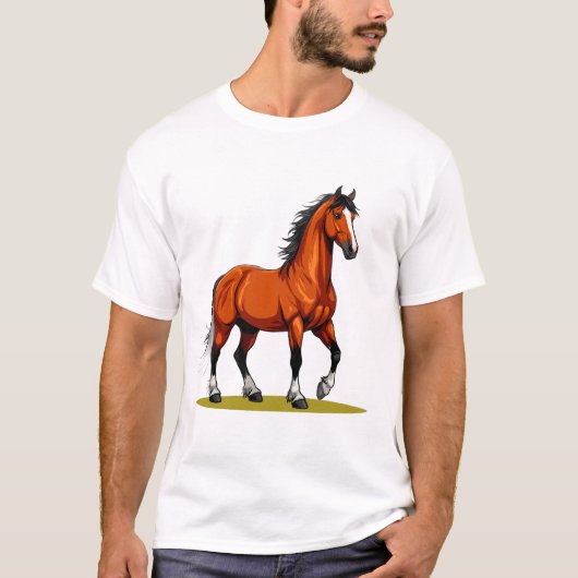 Elegant bruin paard t-shirt (Voorkant)