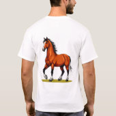 Elegant bruin paard t-shirt (Achterkant)