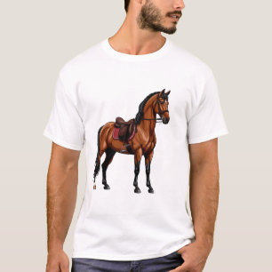 Elegant bruin paard t-shirt