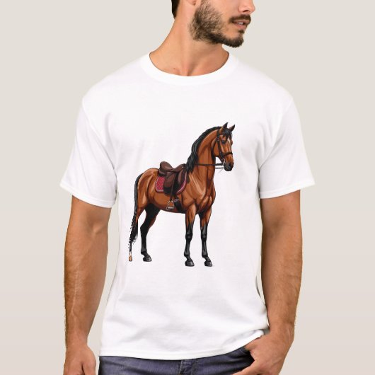 Elegant bruin paard t-shirt (Voorkant)