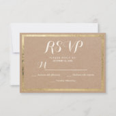Elegant bruin papier faux goud moderne RSVP-kaart RSVP Kaartje (Voorkant)