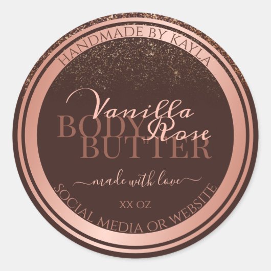 Elegant Bruin Product Verpakking Etiketten Roos Go (Voorkant)