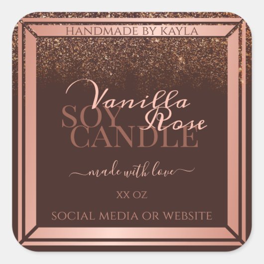 Elegant Bruin Product Verpakking Etiketten Roos Go (Voorkant)
