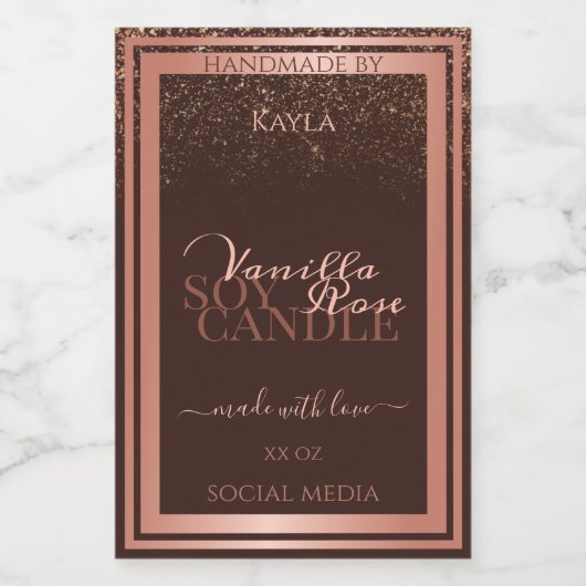 Elegant Bruin Product Verpakking Etiketten Roos Go (Enkel label)