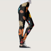 Elegant bruin rood herfst bladeren patroon | leggings (Rechts)