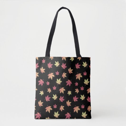 Elegant bruin rood herfst bladeren patroon | tote bag (Voorkant)