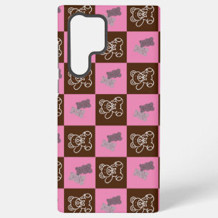 Elegant Bruin & Roze Karo Samsung Galaxy Hoesje