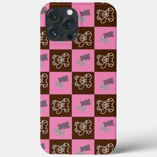 Elegant  Bruin & Roze Schotlandse Ruit  Case-Mate iPhone Case (Achterkant)