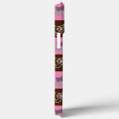 Elegant  Bruin & Roze Schotlandse Ruit  Case-Mate iPhone Case (Achterkant / Rechts)
