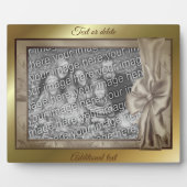 Elegant Bruin Satijn Boog Creëer Uw Eigen Foto Fotoplaat (Voorkant)