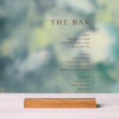 Elegant bruin schreef menu met balkindeling acryl bord (Neutraal)