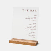Elegant bruin schreef menu met balkindeling acryl bord (Hoek)