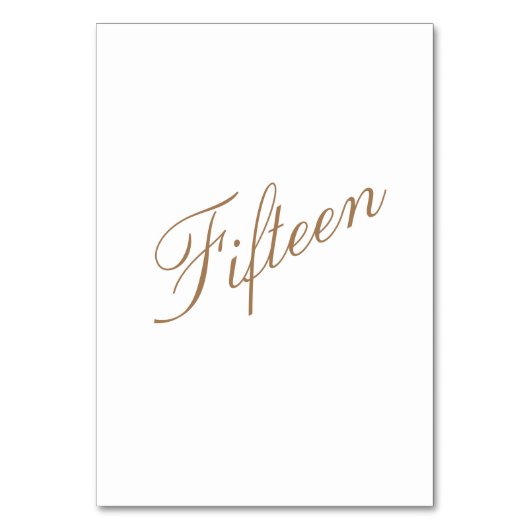 Elegant bruin twee zijden Tabelnummer Kaart (Voorkant)